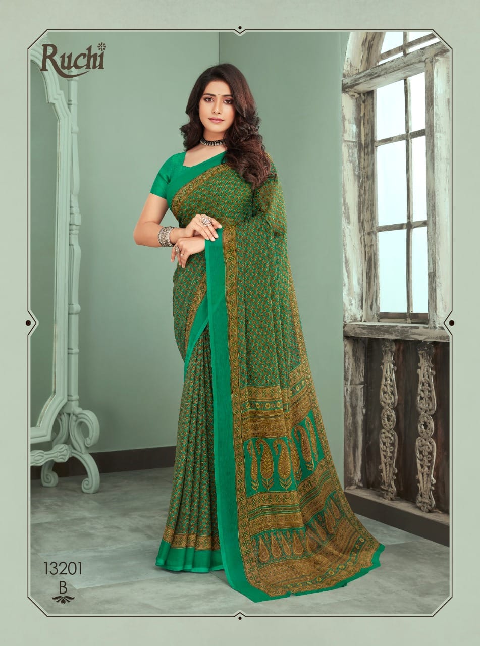 Ruchi Star Chiffon 68th Edition Casual Dily Wear Chiffon Printed Saree Collection